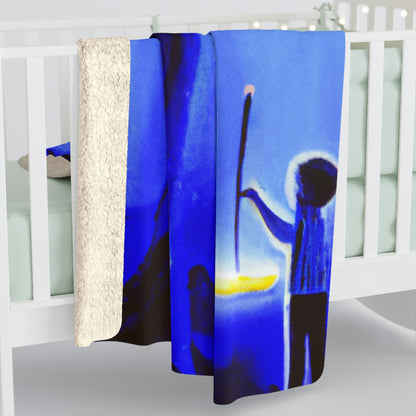 "A Journey Through the Moonlit Forest" - The Alien Sherpa Fleece Blanket