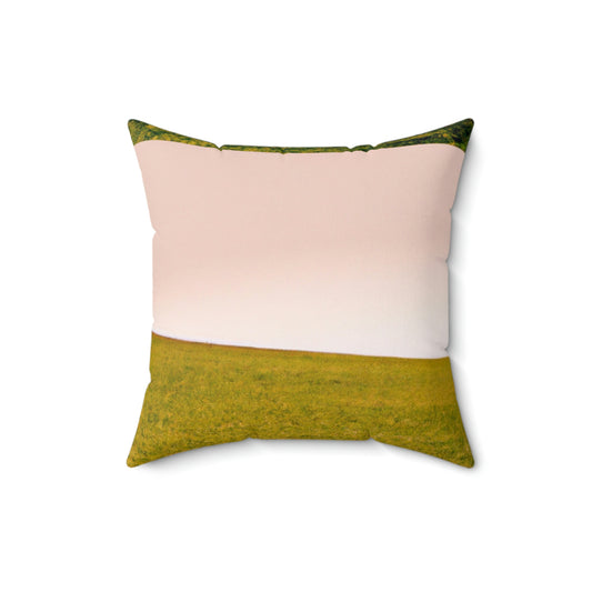 "Golden Horizon at Dusk" - The Alien Square Pillow