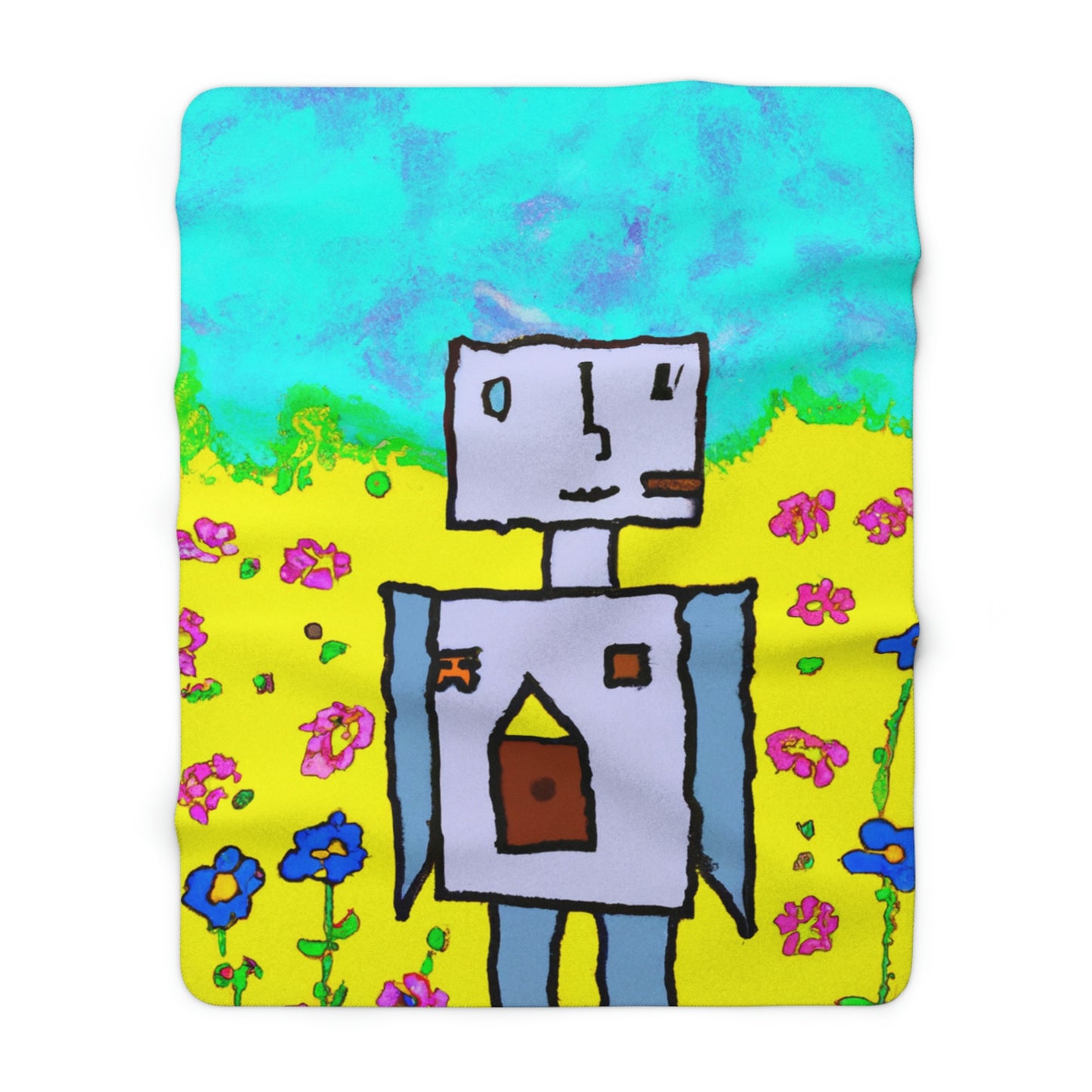 "A Small Miracle in a Sea of Flowers" - The Alien Sherpa Fleece Blanket