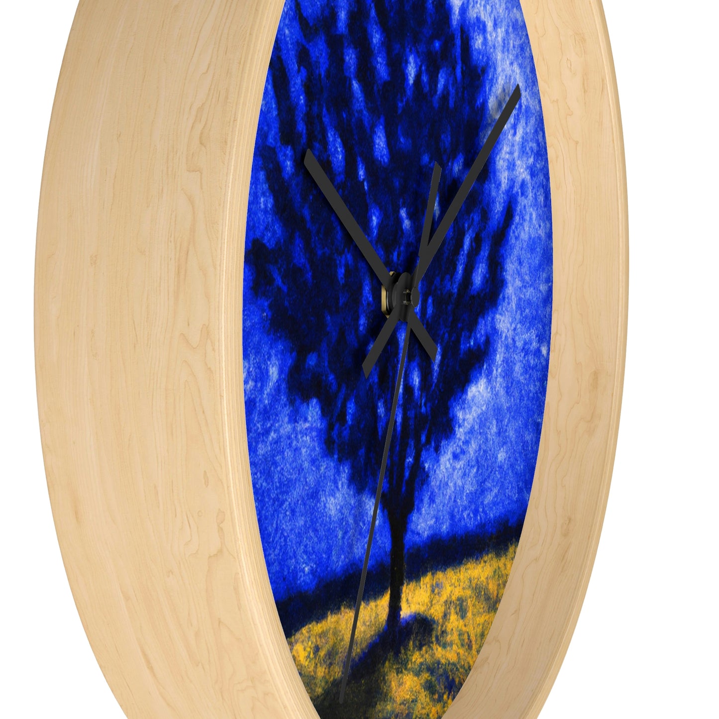 "A Lone Blue Tree in the Moonlight Field" - The Alien Wall Clock