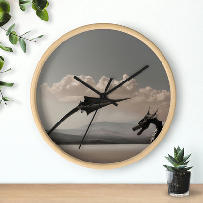 "A Warrior's Last Stand: The Battle Against the Metal Dragon" - The Alien Wall Clock