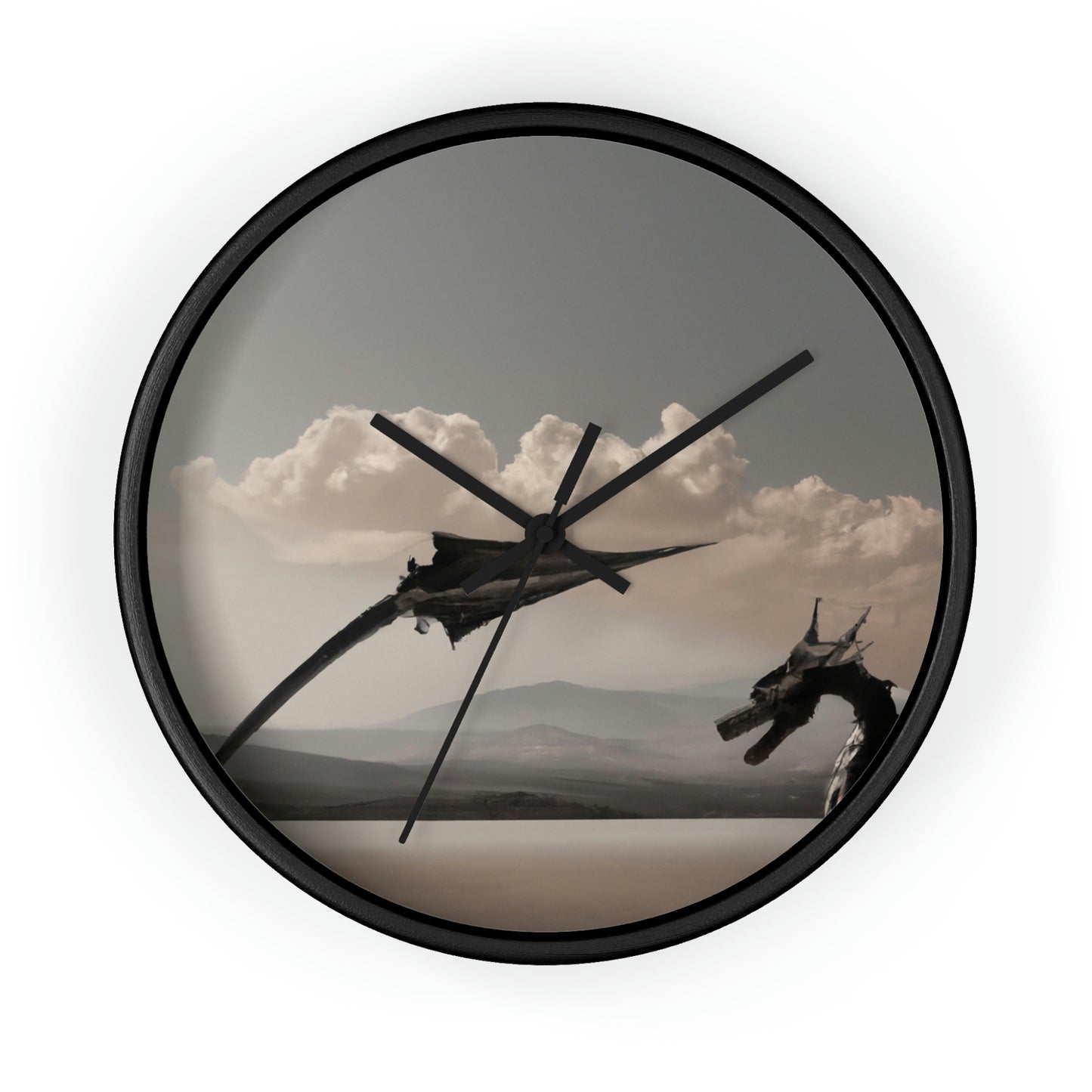 "A Warrior's Last Stand: The Battle Against the Metal Dragon" - The Alien Wall Clock