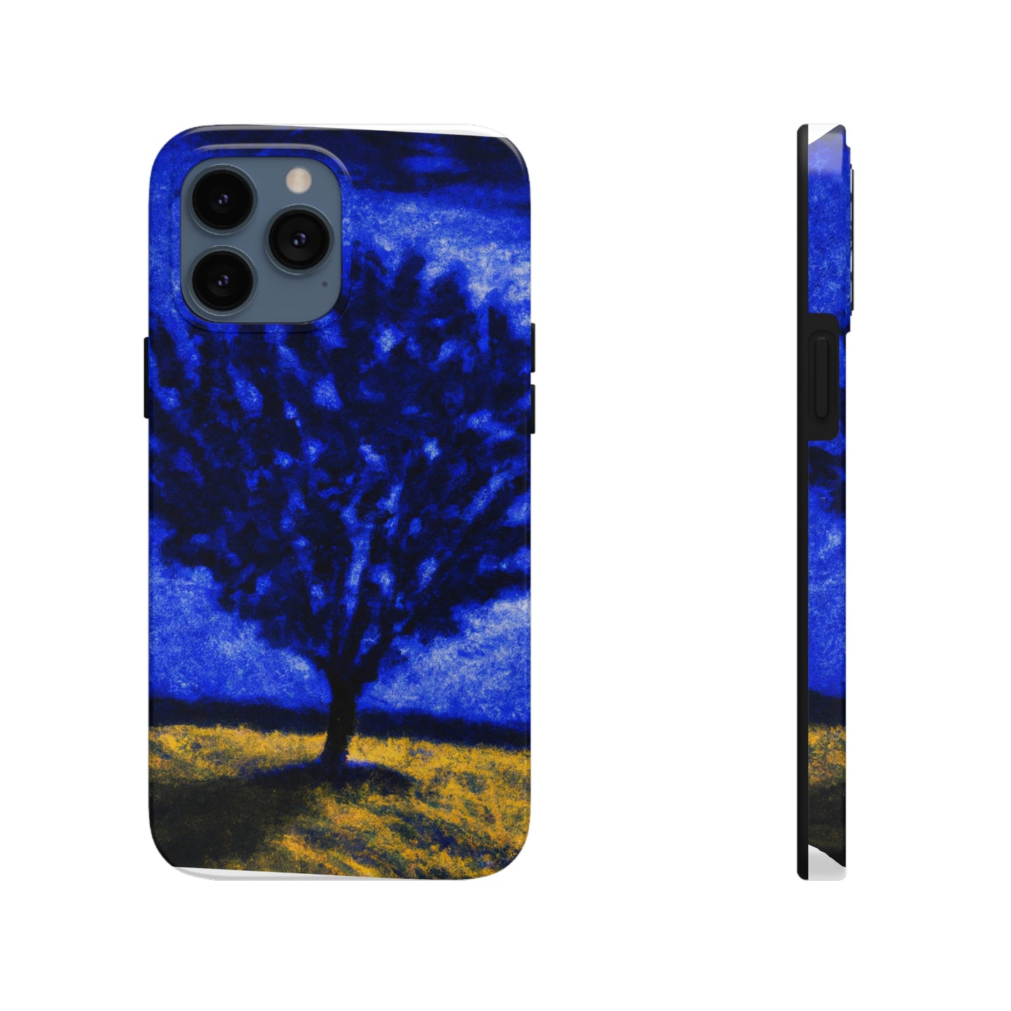 "Un árbol azul solitario en el campo de la luz de la luna" - Las fundas para teléfonos Alien Tough