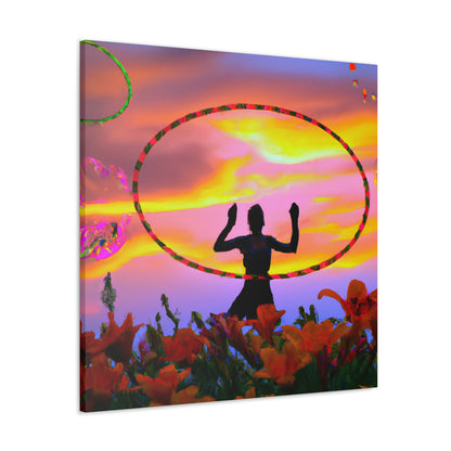 Hula Hoop Sunset Painter - Leinwand