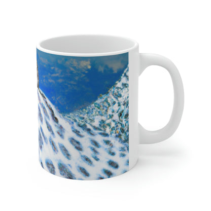 "Lonely Perch of the Snow Leopard" - The Alien Ceramic Mug 11 oz