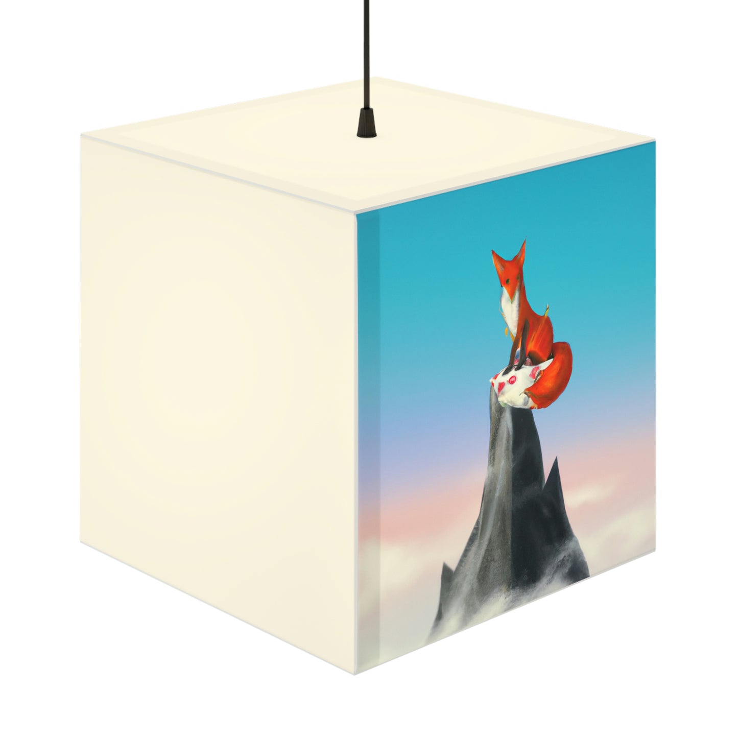 Der Fuchs, der auf dem Berg gipfelt - Die Alien Light Cube Lampe