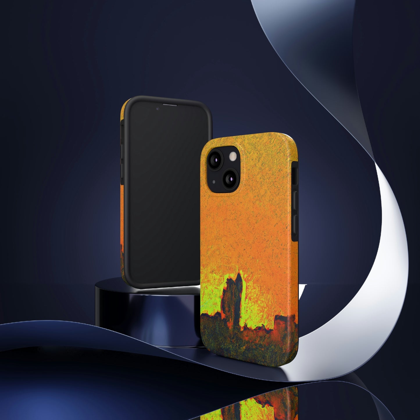 "Erleuchtet von der untergehenden Sonne: Enthüllung einer verborgenen Stadt" - The Alien Tough Phone Cases