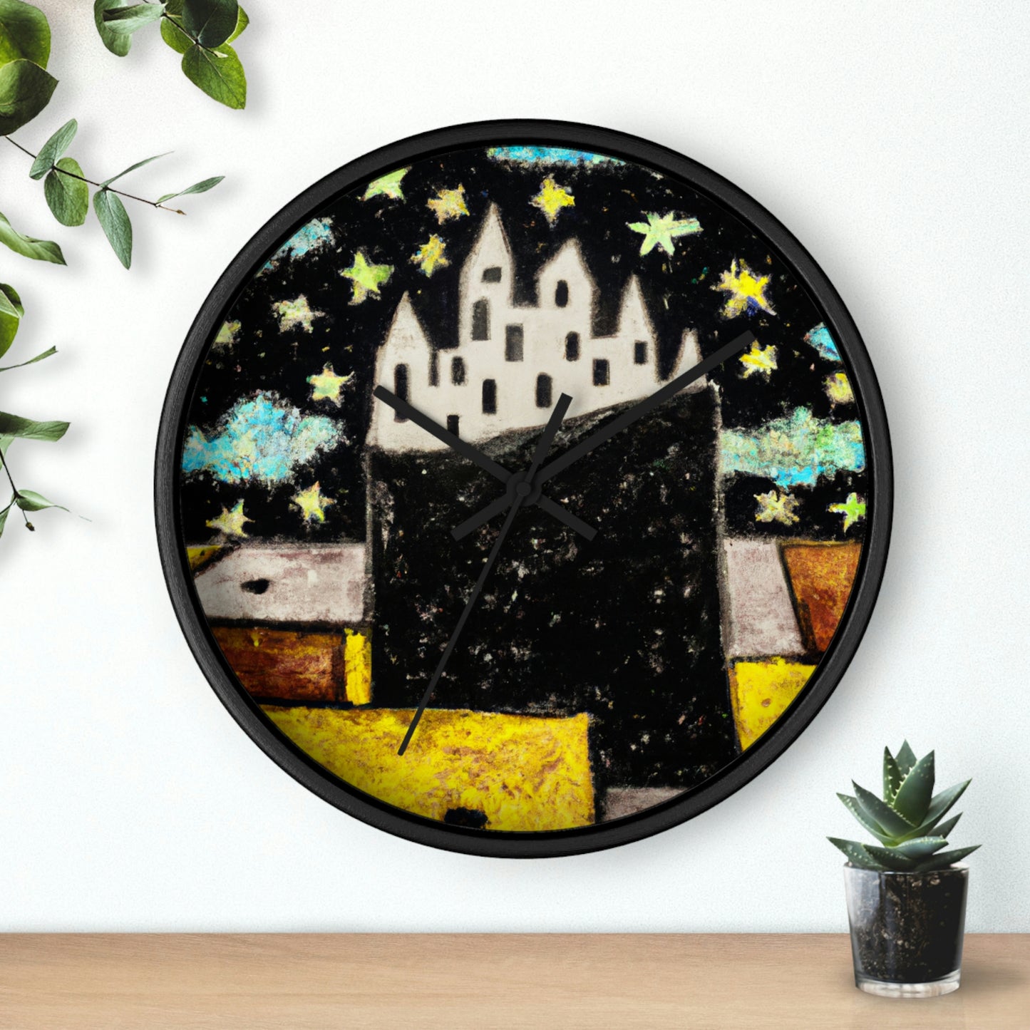 "Cosmic Oasis: A Journey to a Floating City Amid the Sea of Stars" - The Alien Wall Clock