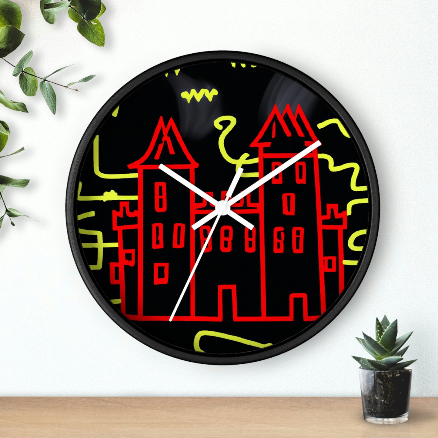 „Ein heimgesuchter Schatten: Die dunklen Geheimnisse des alten Schlosses in einer düsteren Nacht“ – The Alien Wall Clock