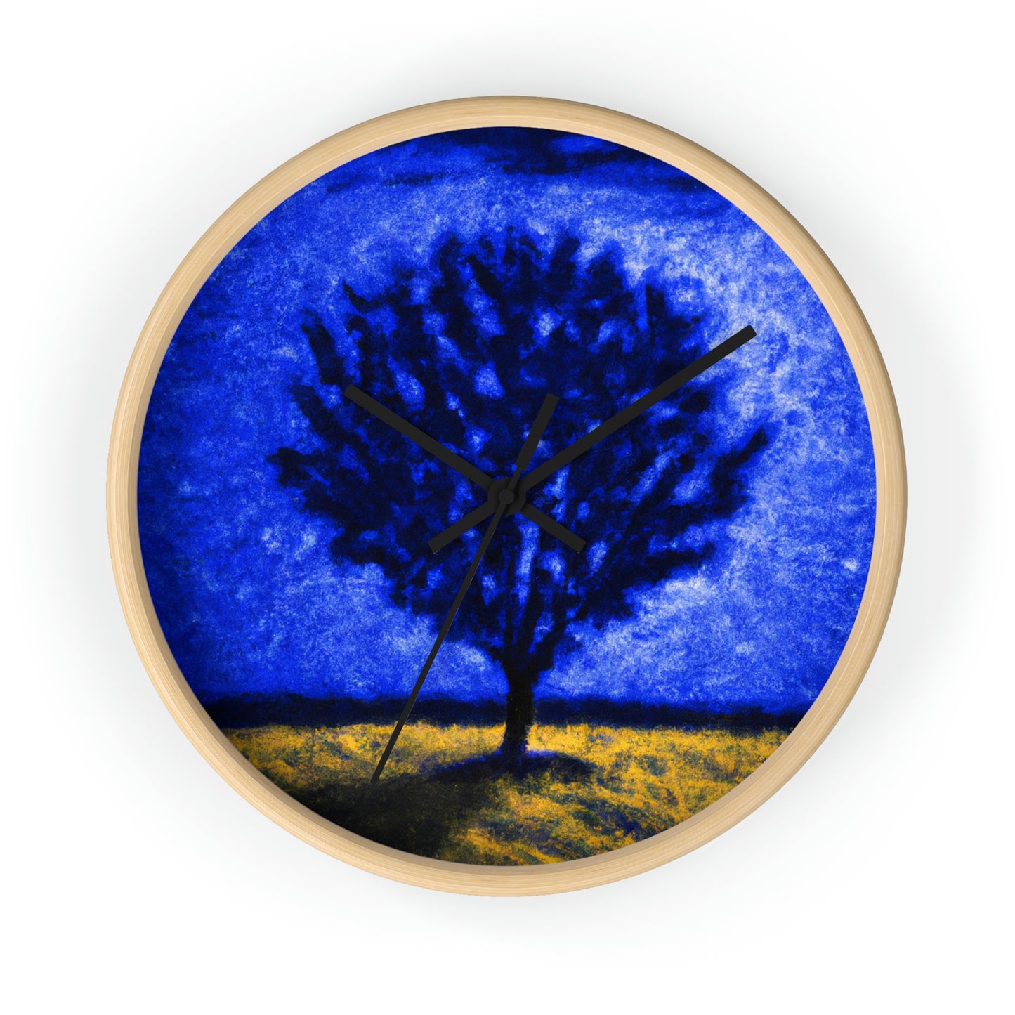 "A Lone Blue Tree in the Moonlight Field" - The Alien Wall Clock