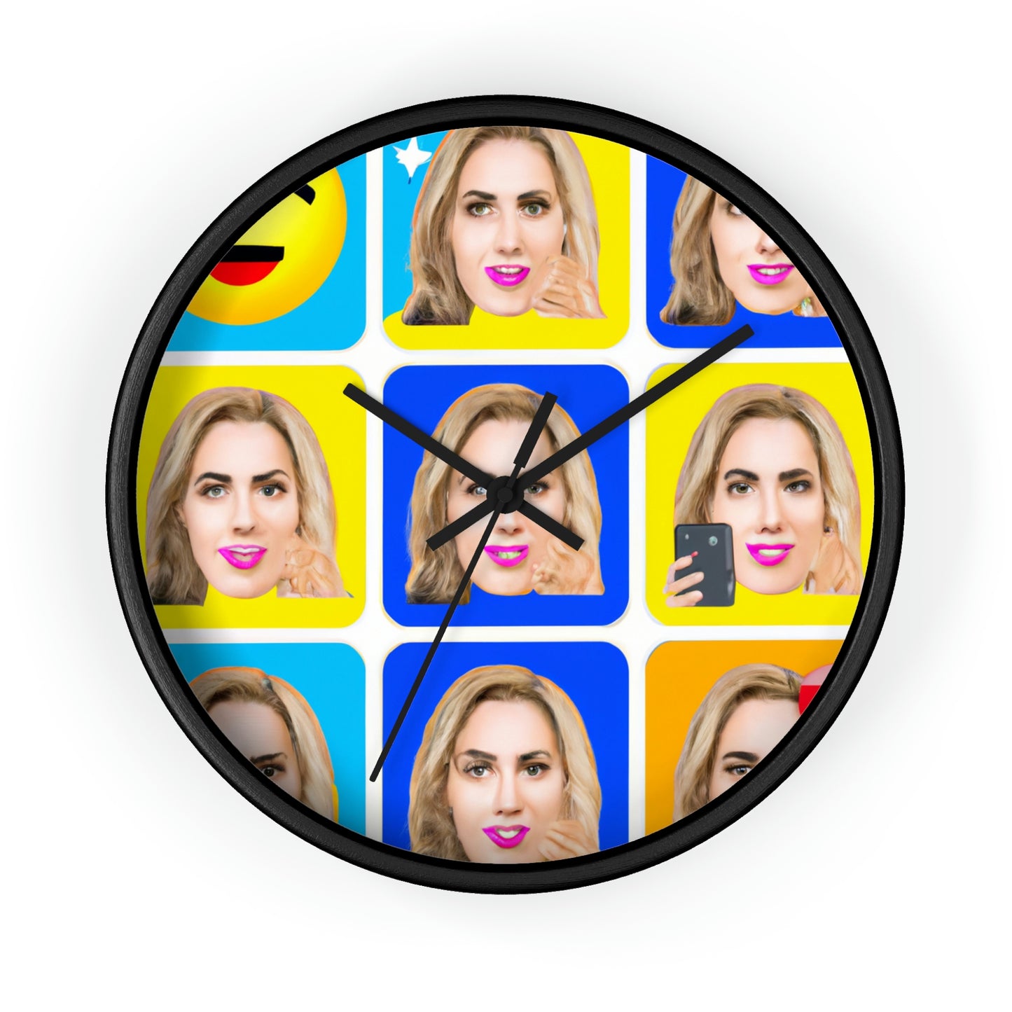 "Emoji-zing a Celebrity: A Pop Art Portrait" - Die Alien-Wanduhr