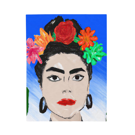 "Fiery Frida: Painting a Mexican Icon with Colorful Culture" - The Alien Velveteen Plush Blanket