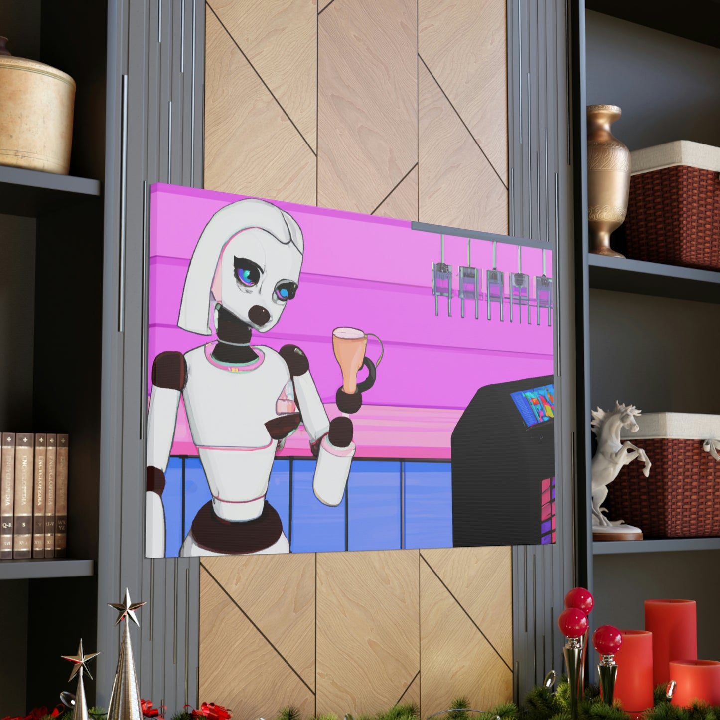 "Robo en una tierra extraña: el viaje del barista" - The Alien Canva