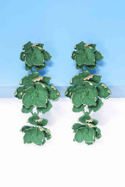 Flower Shape Zinc Alloy Dangle Earrings