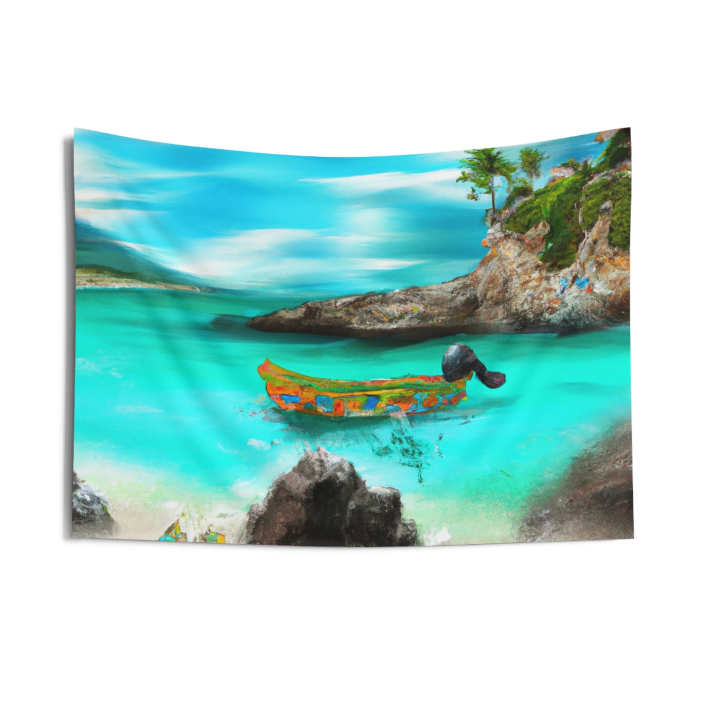 "Caribbean Fiesta on the Beach - A Digital Exploration of Mexican Culture" - The Alien Wall Tapestries