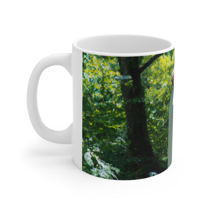 "Enchantment in Oil: A Young Artist's Vision of a Magical Forest" - The Alien Ceramic Mug 11 oz