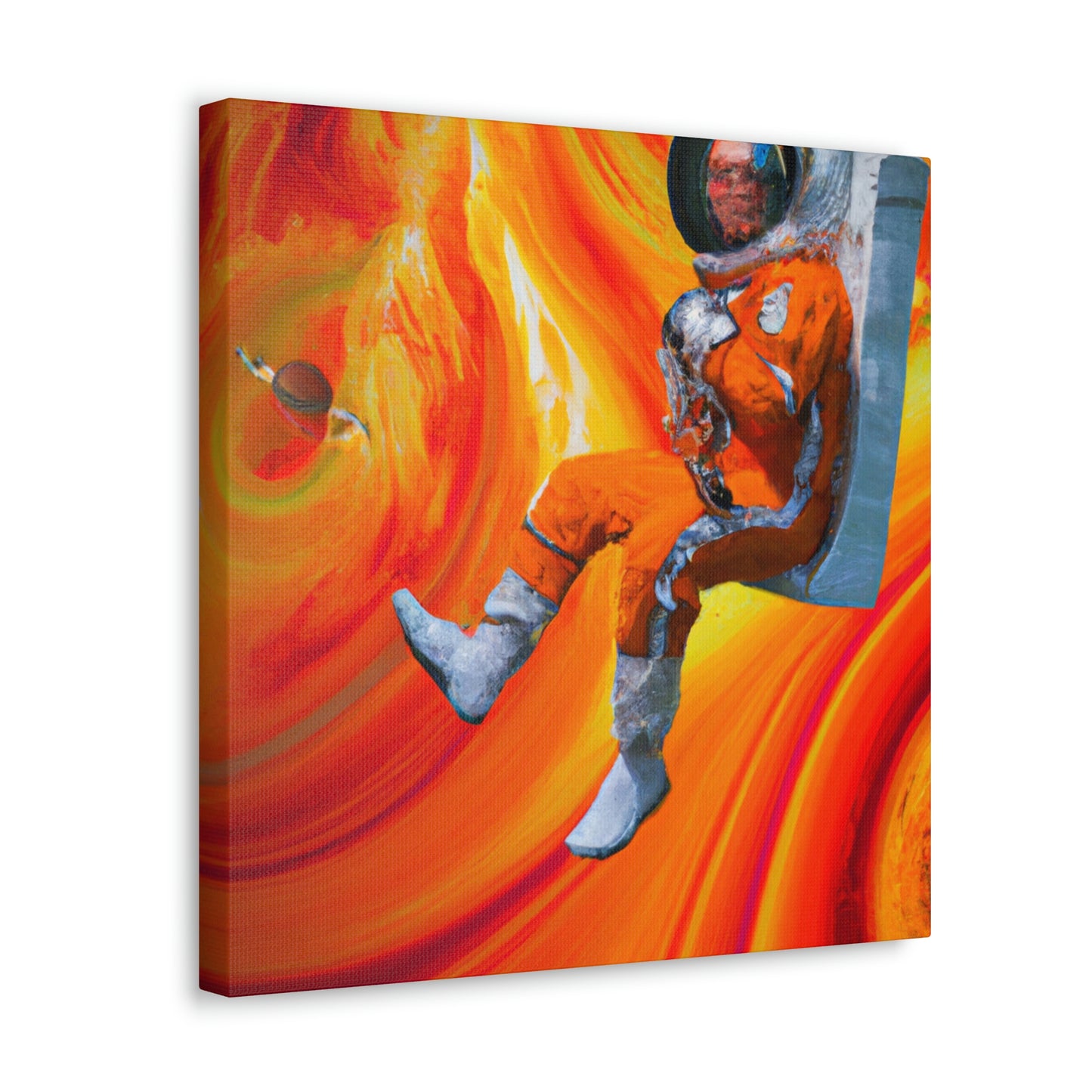 "Journeying in the Burning Orange Galaxy" - The Alien Canva