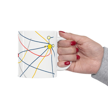 "Exploring the Dynamic Topology: Artful Visualization of a Network Structure." - The Alien Ceramic Mug 11 oz