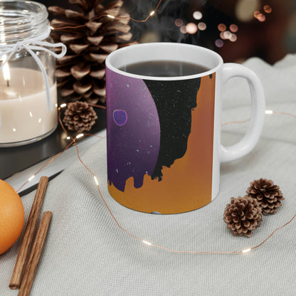 "Exploring the Unknown: The Adventures of a Space Captain and the Mysterious Planet" - The Alien Ceramic Mug 11 oz