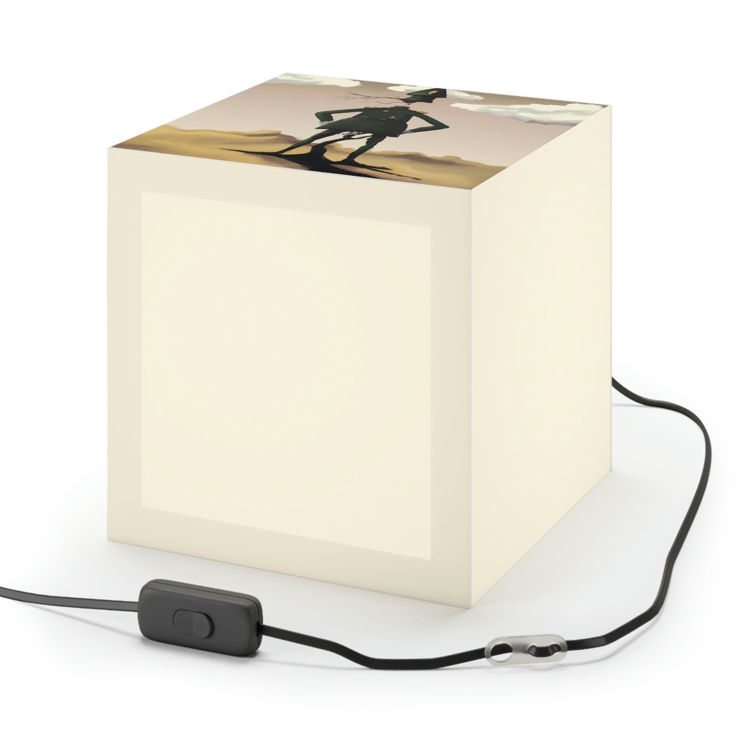 "Courage Against Despair: A Soldier's Triumph" - The Alien Light Cube Lamp