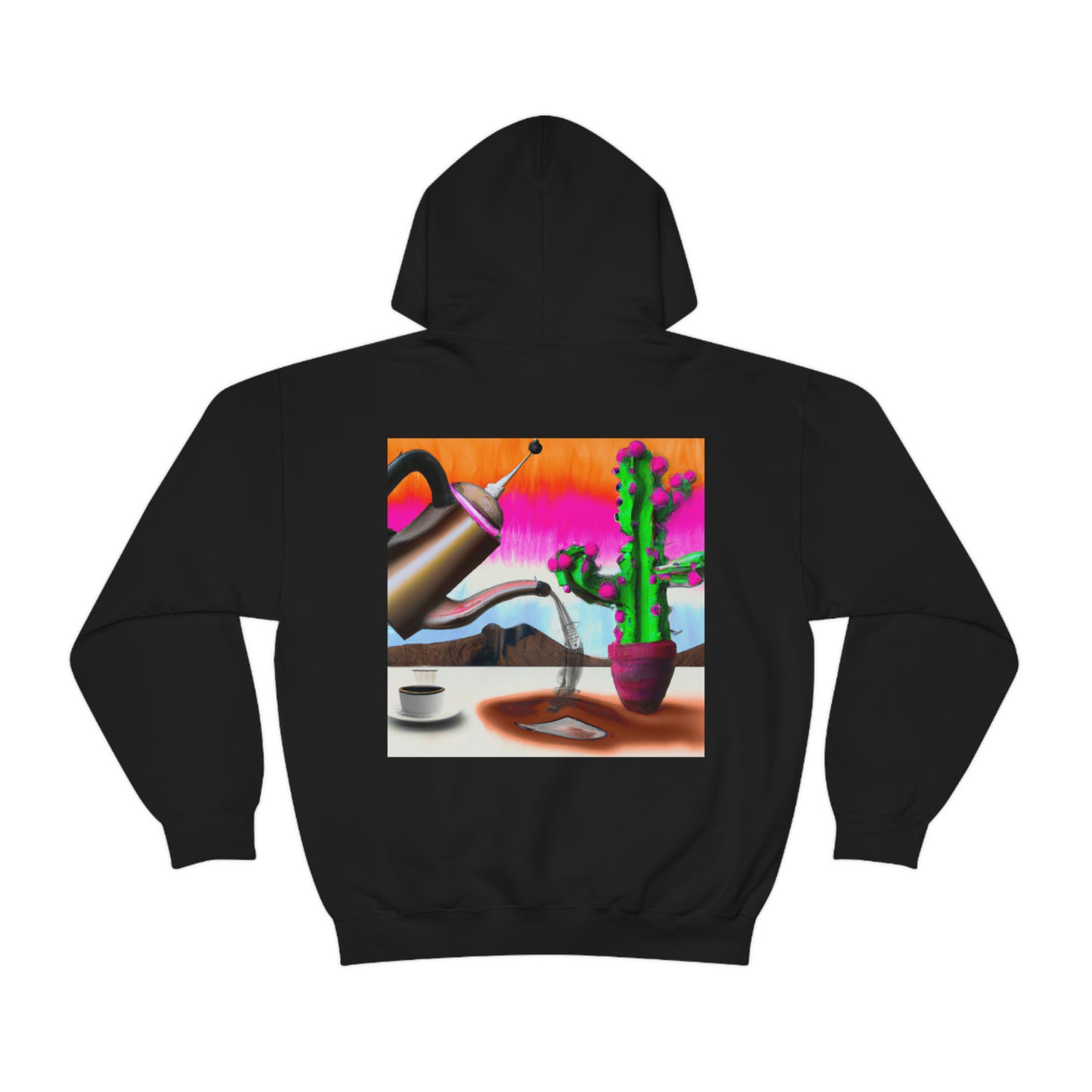 „Ein unangenehmer koffeinhaltiger Moment: Die Geschichte eines Bots und eines Kaktus“ – The Alien Unisex Hoodie