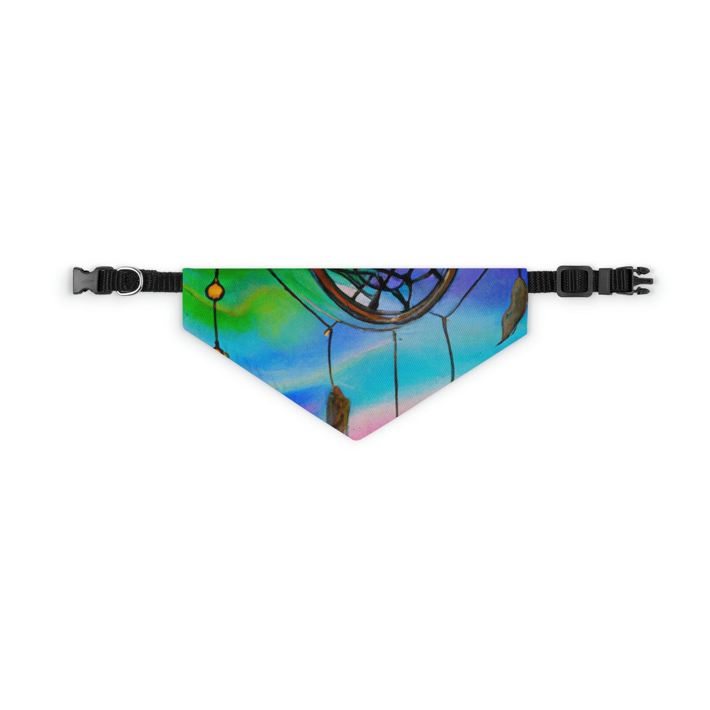 "A Galaxy of Dreams: A Colorful Dreamcatcher Captures Falling Stardust" - The Alien Pet Bandana Collar