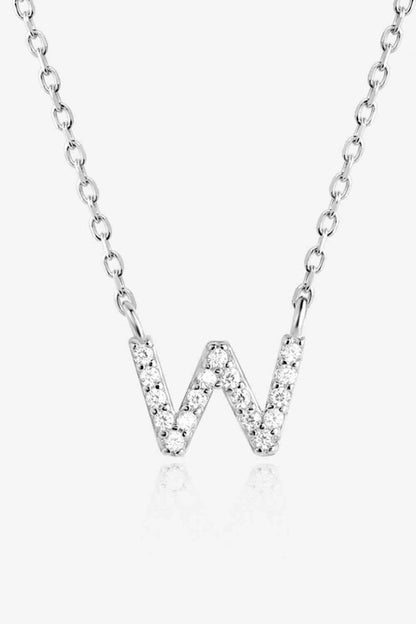 V To Z Zircon 925 Sterling Silver Necklace