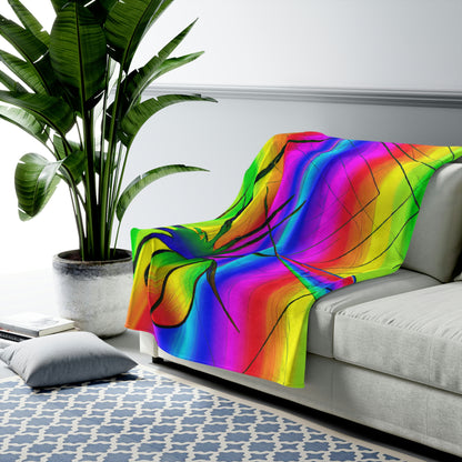 "A Spinnerette's Prismatic Web" - The Alien Velveteen Plush Blanket