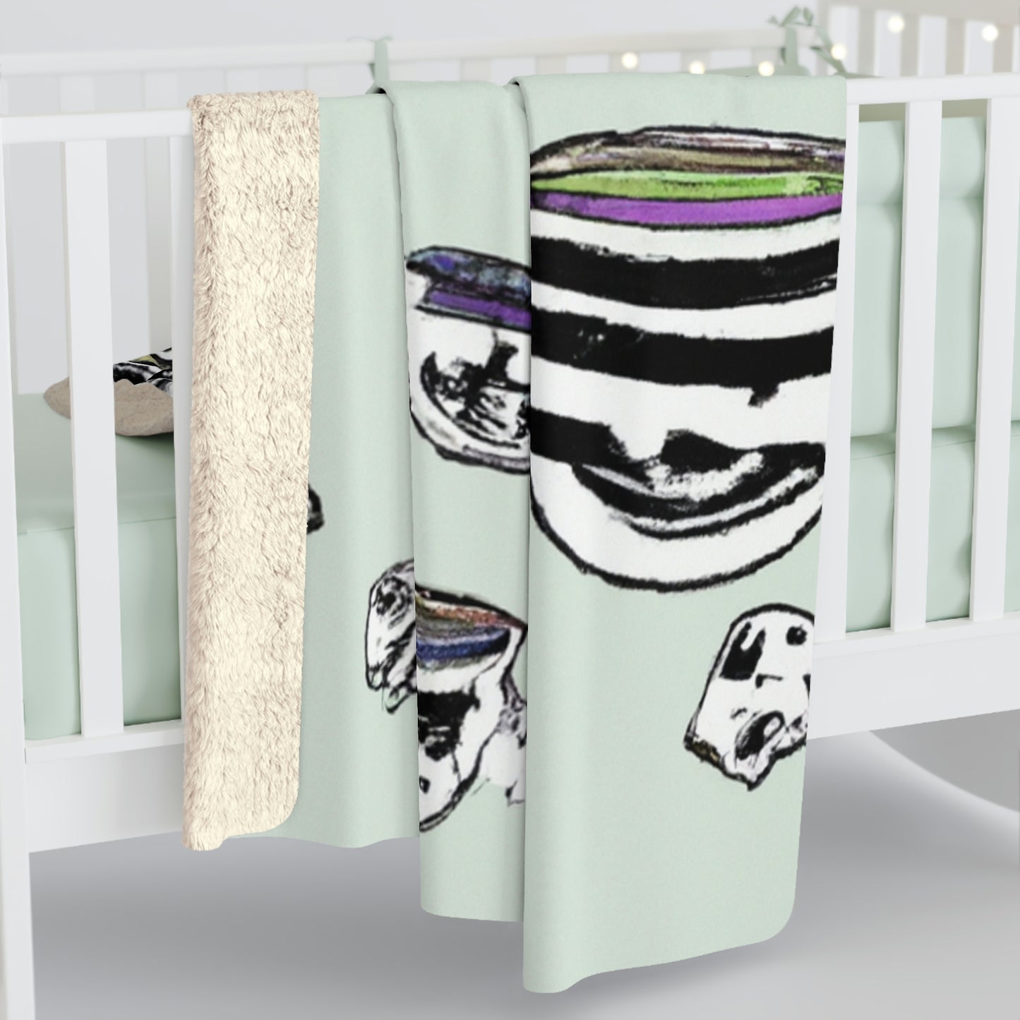 "A Purr-fectly Precious Tea Party Parade" - The Alien Sherpa Fleece Blanket