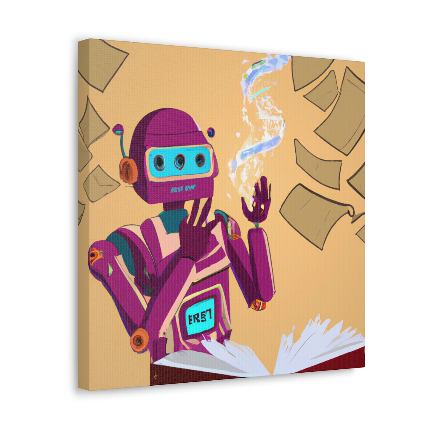 "Robot Librarian and the Magical Tome" - The Alien Canva