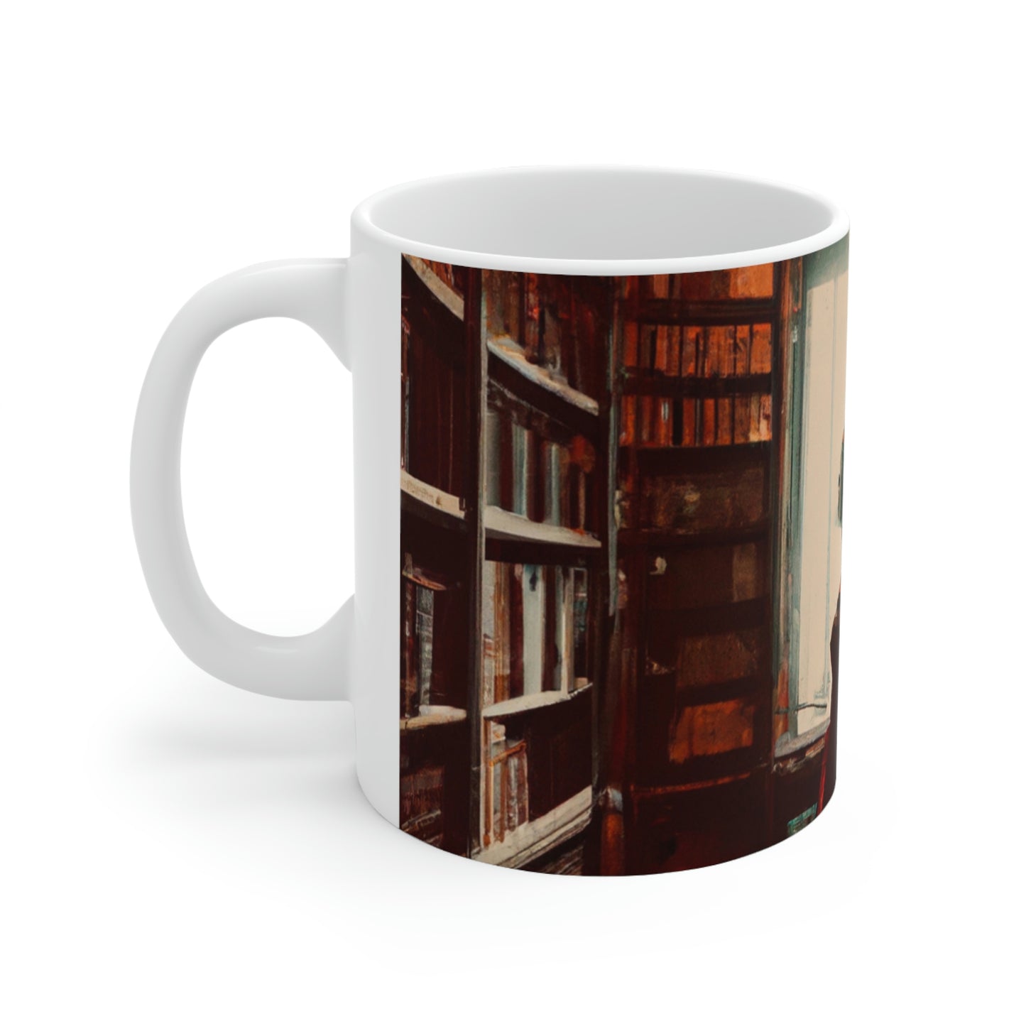 "The Enchanted Library Maze" - The Alien Ceramic Mug 11 oz