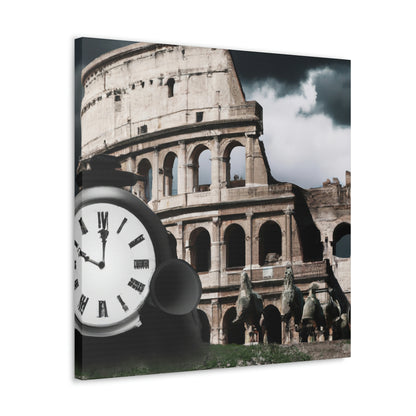 "Chronos's Chaos: The Time Machine Mishap in Ancient Rome" - The Alien Canva