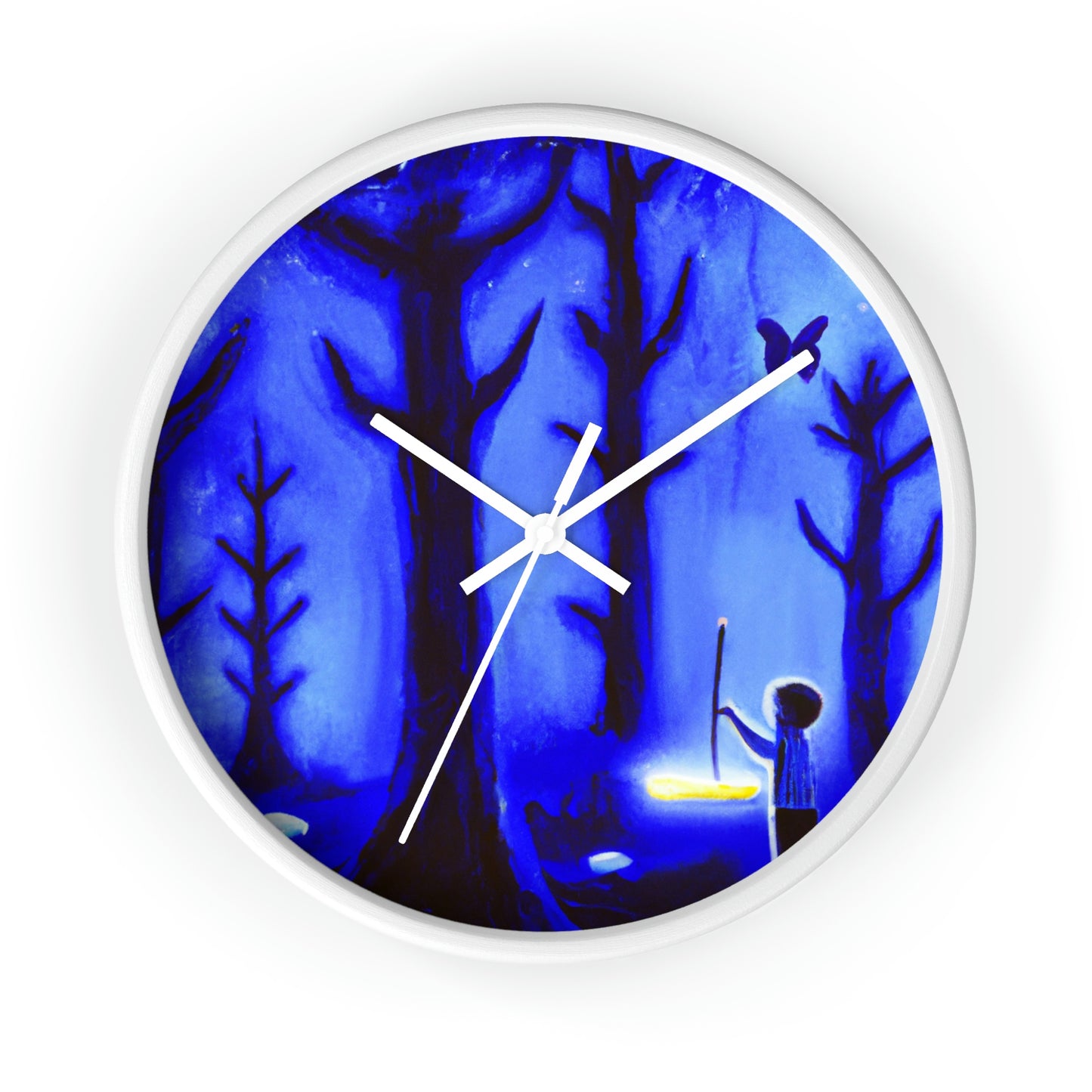 "Un viaje por el bosque iluminado por la luna" - El reloj de pared alienígena