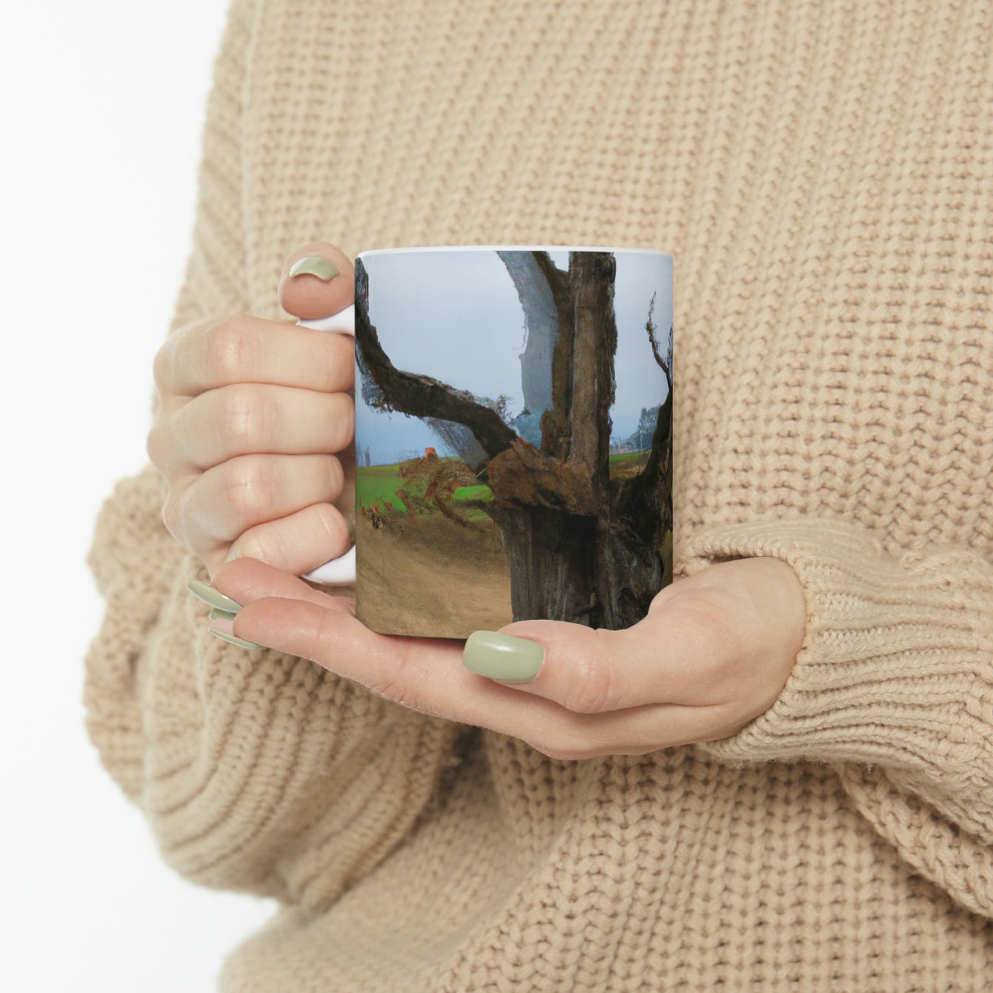 "A Shadow in the Meadow: The Last Standing Tree" - Taza de cerámica The Alien 11 oz