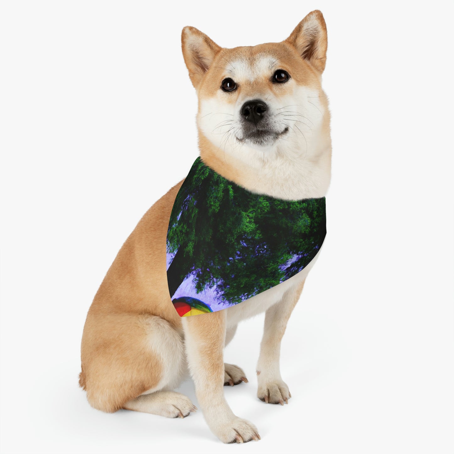 "Bajo el cielo lluvioso". - El collar de bandana para mascota alienígena