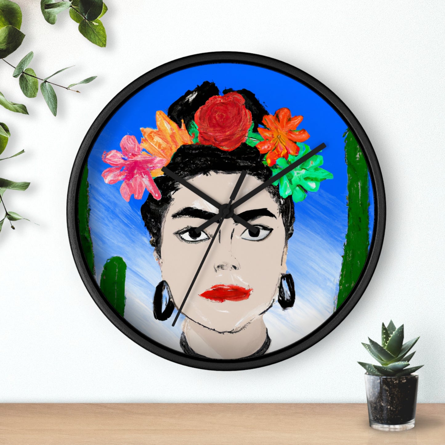 „Feurige Frida: Eine mexikanische Ikone mit farbenfroher Kultur malen“ – Die Alien-Wanduhr