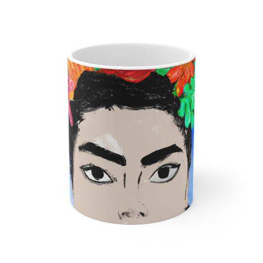 "Fiery Frida: Painting a Mexican Icon with Colorful Culture" - The Alien Ceramic Mug 11 oz