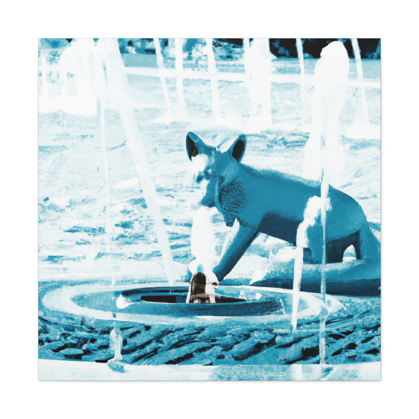 "Foxy tummelt sich im Brunnen" - The Alien Canva