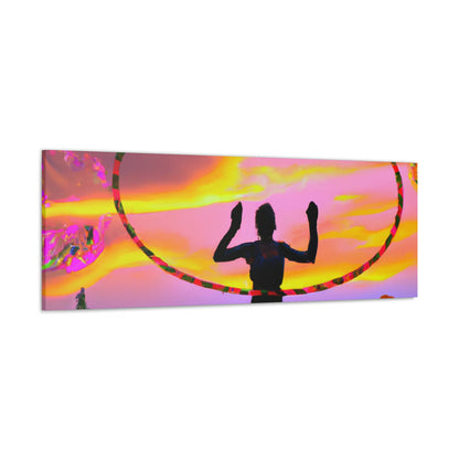 Hula Hoop Sunset Painter - Leinwand