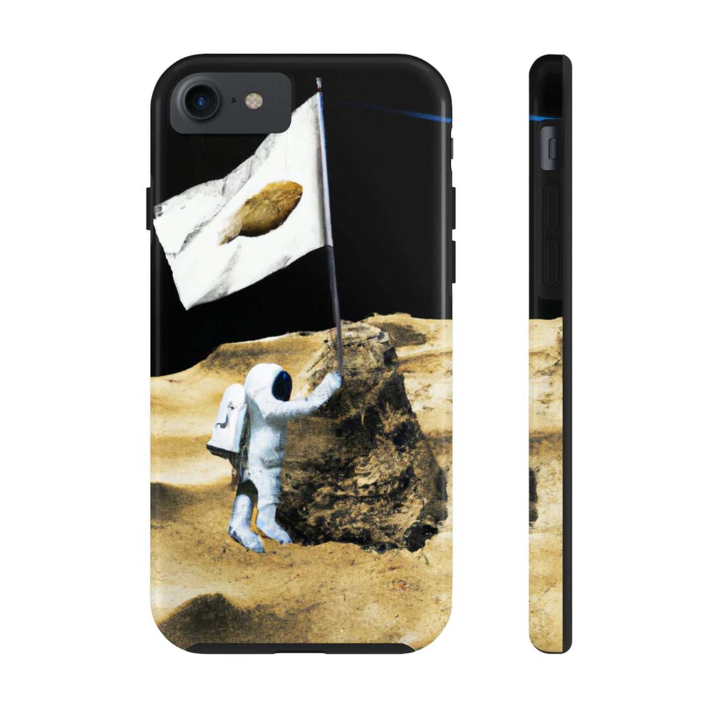 "Reclamando espacio: la plantación de la bandera del asteroide del astronauta" - The Alien Tough Phone Cases