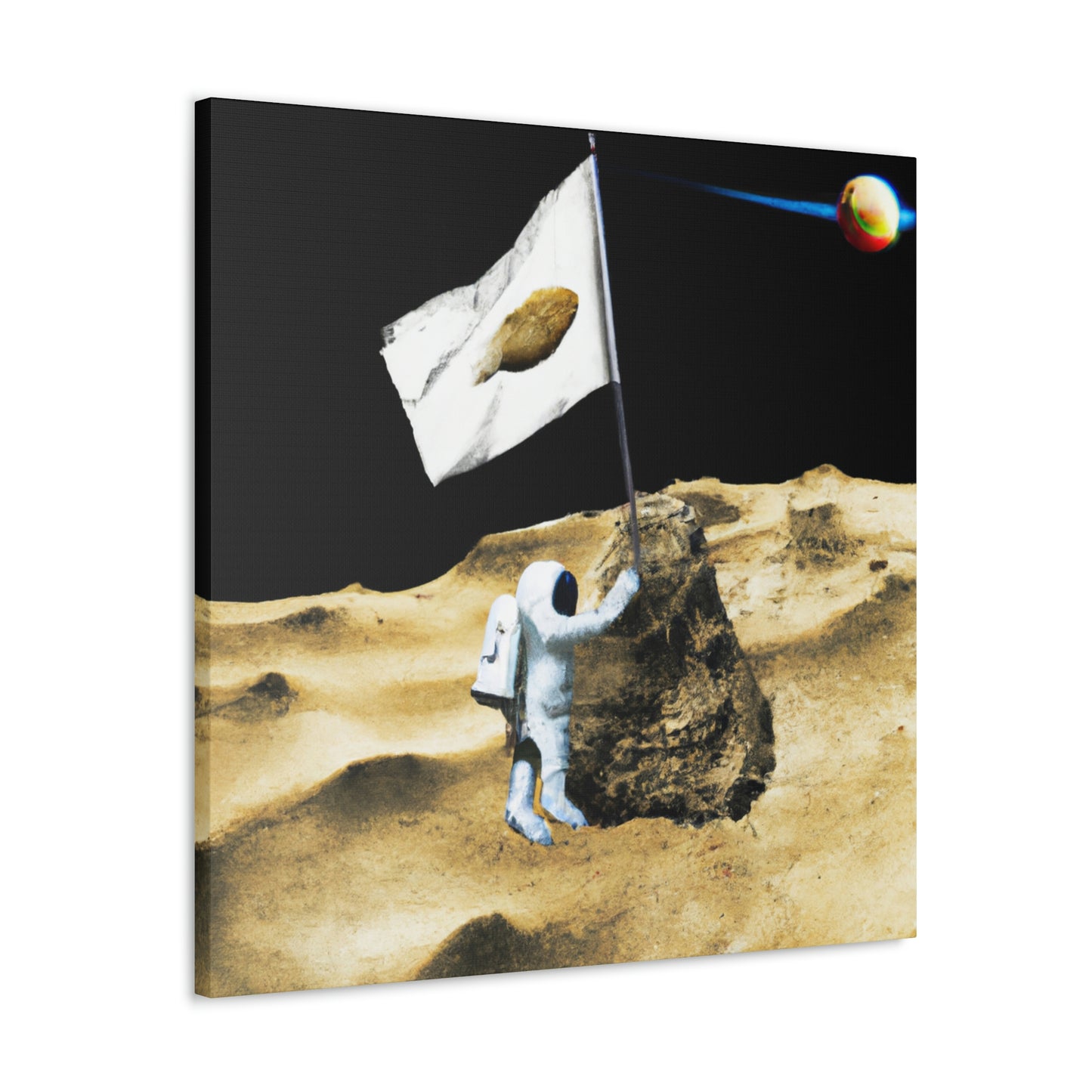 "Claiming Space: The Astronaut's Asteroid Flag Planting" - The Alien Canva