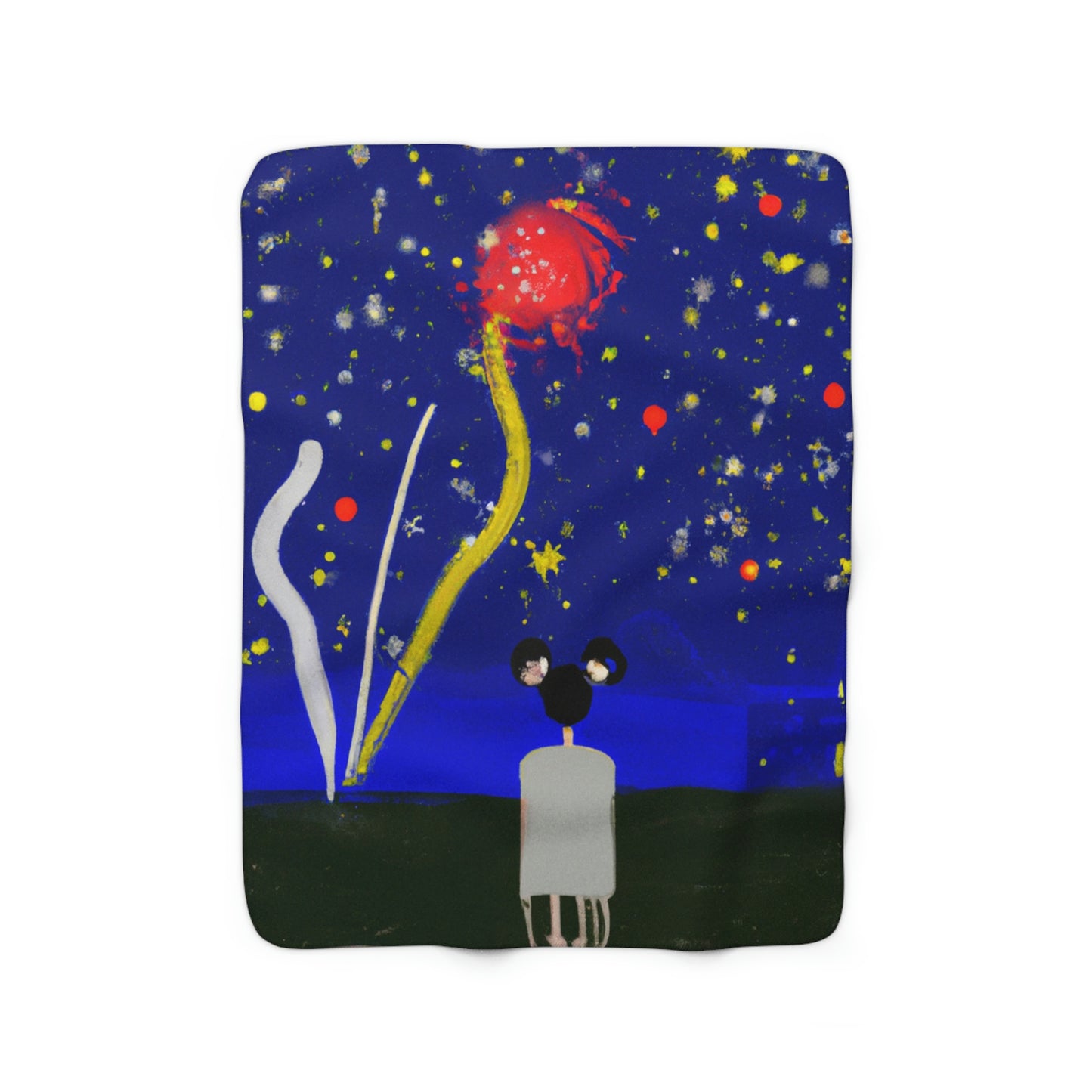 "A Spark of Solitude" - The Alien Sherpa Fleece Blanket