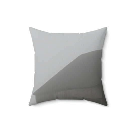 "Fog-Shrouded Barn" - The Alien Square Pillow