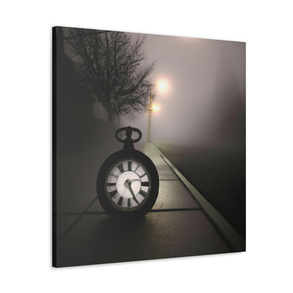 "El reloj solitario en Foggy Lane" - The Alien Canva