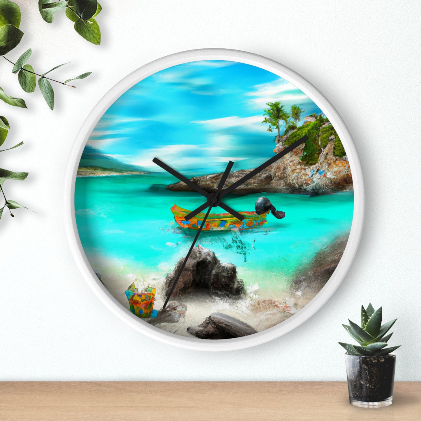 "Caribbean Fiesta on the Beach - A Digital Exploration of Mexican Culture" - The Alien Wall Clock