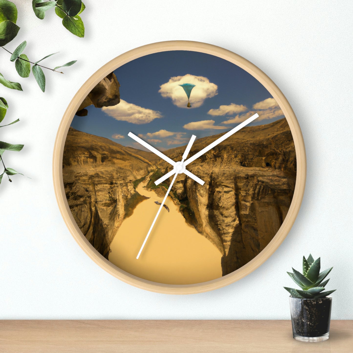 "Feline Flight Over the Grand Gulch" - The Alien Wall Clock