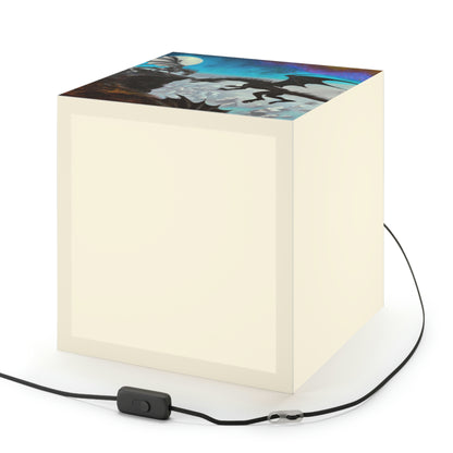 "Clash of Fire and Steel on the Moonlit Cliff" - The Alien Light Cube Lamp