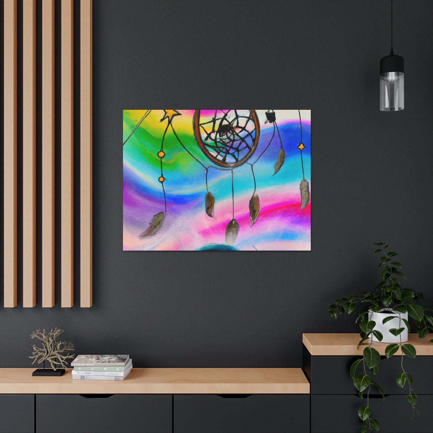 "A Galaxy of Dreams: A Colorful Dreamcatcher Captures Falling Stardust" - The Alien Canva