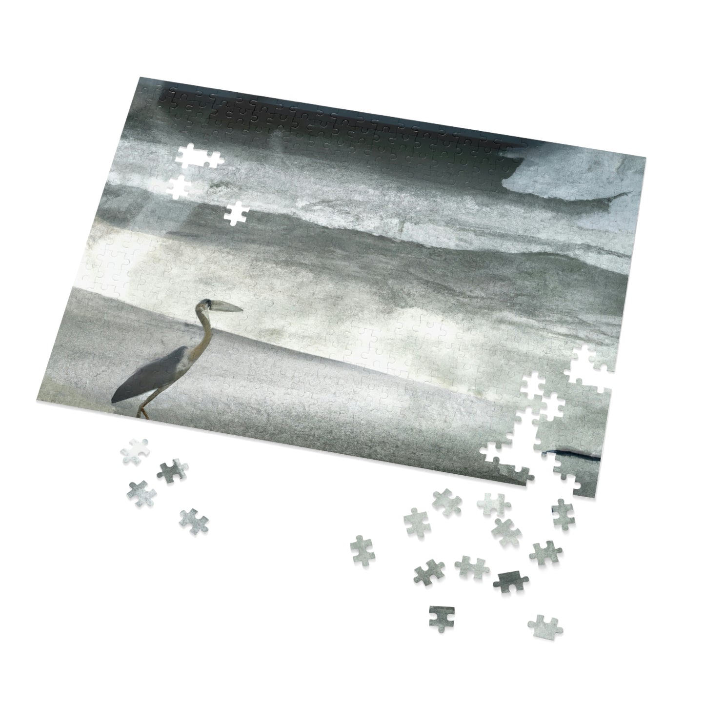 "A Sea of Turmoil: A Heron's Restlessness". - The Alien Jigsaw Puzzle