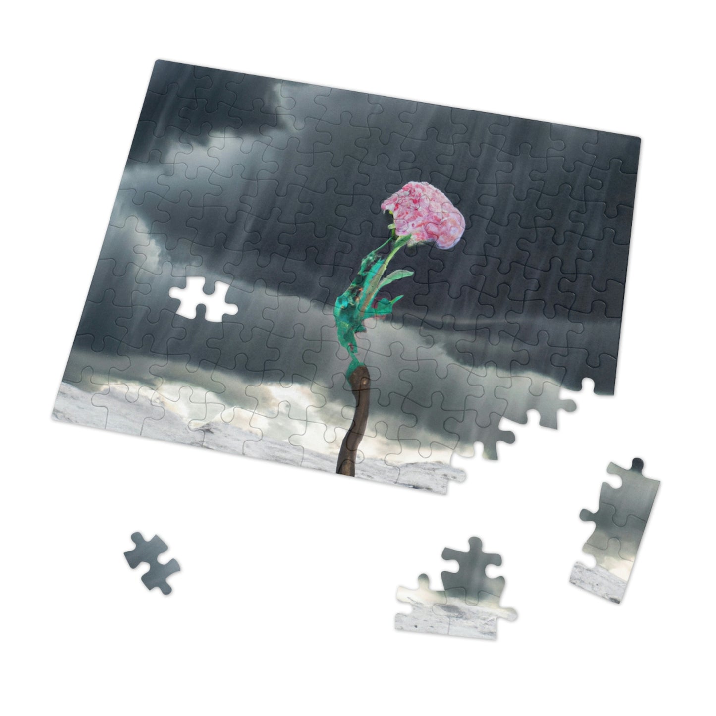 "Aight Against the Storm: The Story of a Lonely Flower" - The Alien Jigsaw Puzzle